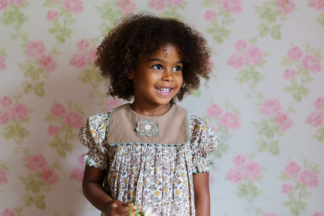 little cotton clothes】Emille Romper Yarrow Floral ロンパース 6
