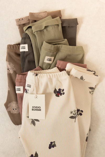 【STUDIO BOHEME】【9月上旬発送】ROM POM LEGGINGS ECRU/BLACKBERRIES レギンス 6m,12m,18m,24m,36m,4y（Sub Image-5） | Coucoubebe/ククベベ
