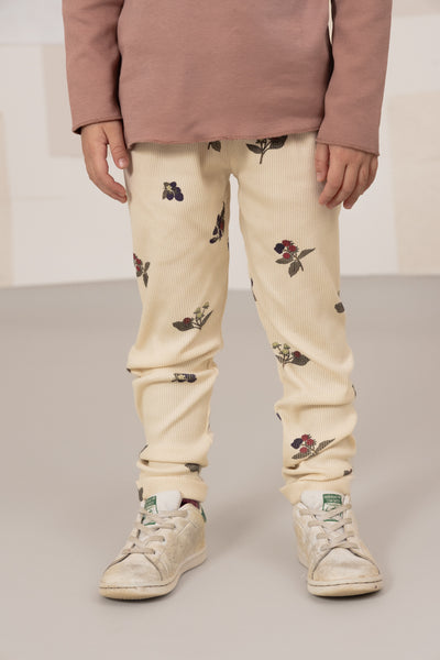 【STUDIO BOHEME】【9月上旬発送】ROM POM LEGGINGS ECRU/BLACKBERRIES レギンス 6m,12m,18m,24m,36m,4y（Sub Image-2） | Coucoubebe/ククベベ