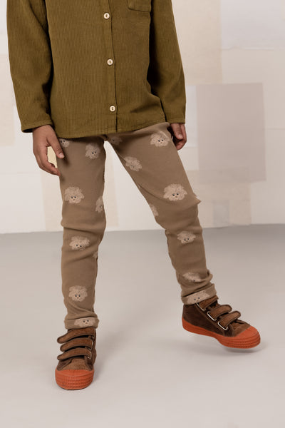 【STUDIO BOHEME】【9月上旬発送】ROM POM LEGGINGS MOCHA/DOGS レギンス 6m,12m,18m,24m,36m,4y（Sub Image-2） | Coucoubebe/ククベベ