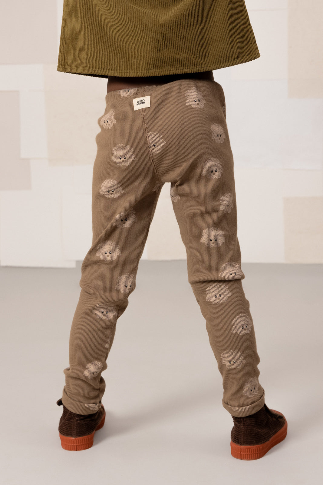 【STUDIO BOHEME】【9月上旬発送】ROM POM LEGGINGS MOCHA/DOGS レギンス 6m,12m,18m,24m,36m,4y  | Coucoubebe/ククベベ