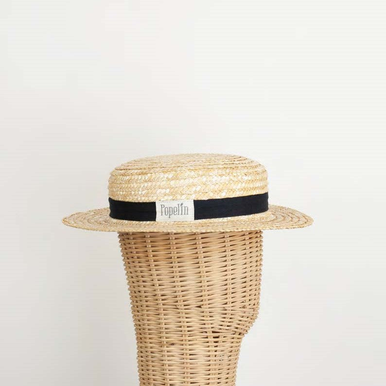 【Popelin】【30%OFF】Black Natural straw hat 帽子 2/4y,4/6y  | Coucoubebe/ククベベ