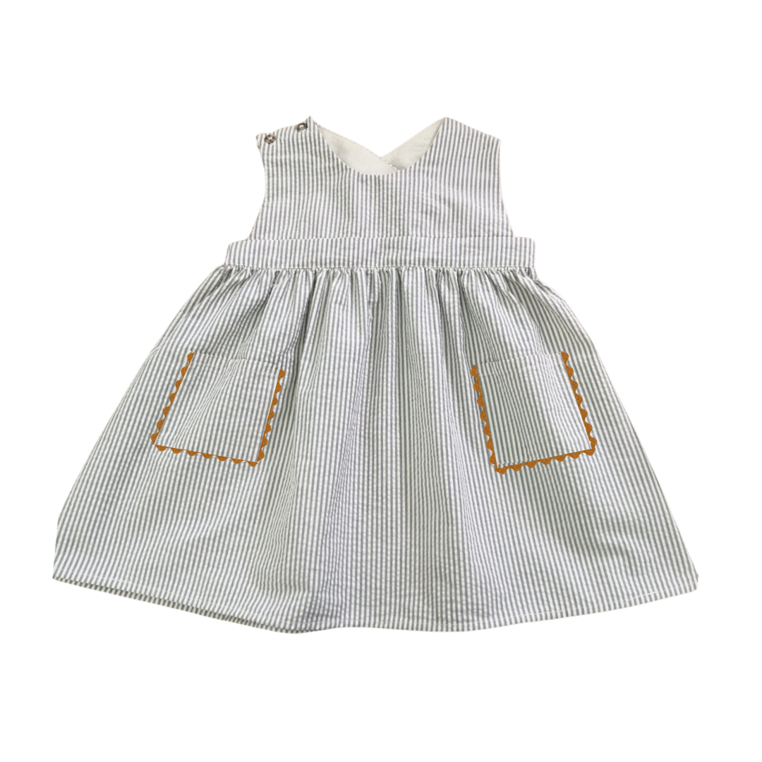 【LOIR Paris】DRESS LUTECE Thin blue stripes ワンピース 18m,24m,36m  | Coucoubebe/ククベベ