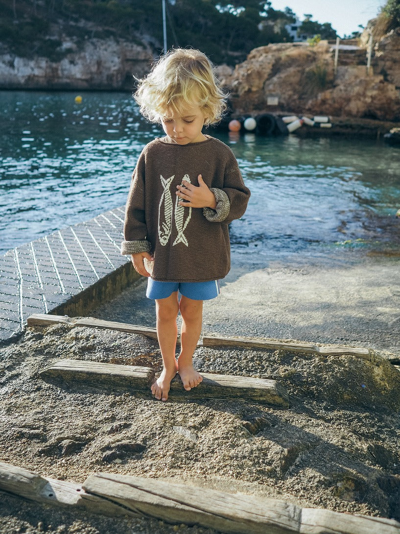 【GROWN】Sardine Knit Pull Over Mud ニット 12-18m,18-24m,2-3y,3-4y  | Coucoubebe/ククベベ