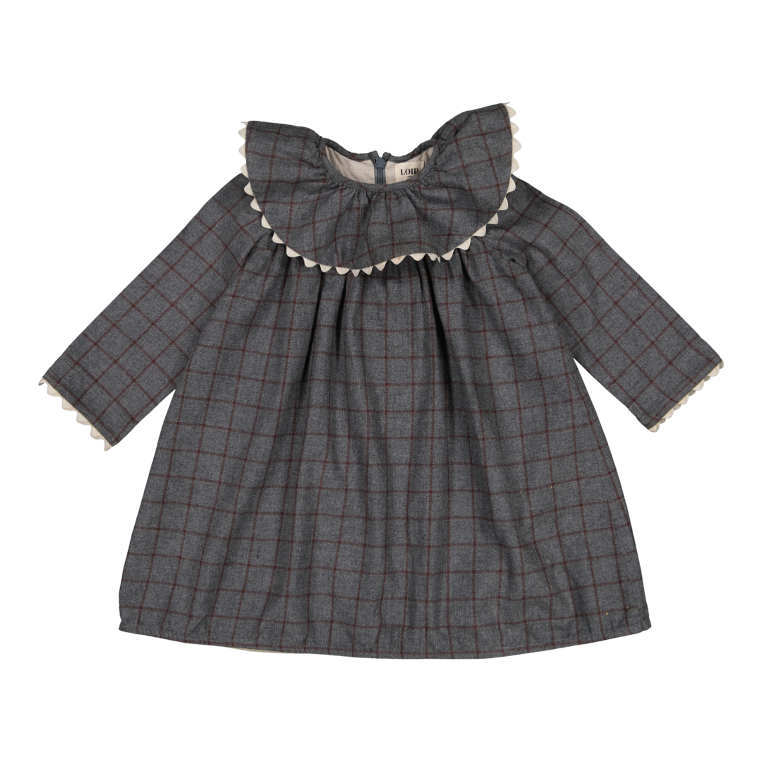 【LOIR Paris】Robe MARY Carreaux gris ワンピース 18m,24m,36m  | Coucoubebe/ククベベ