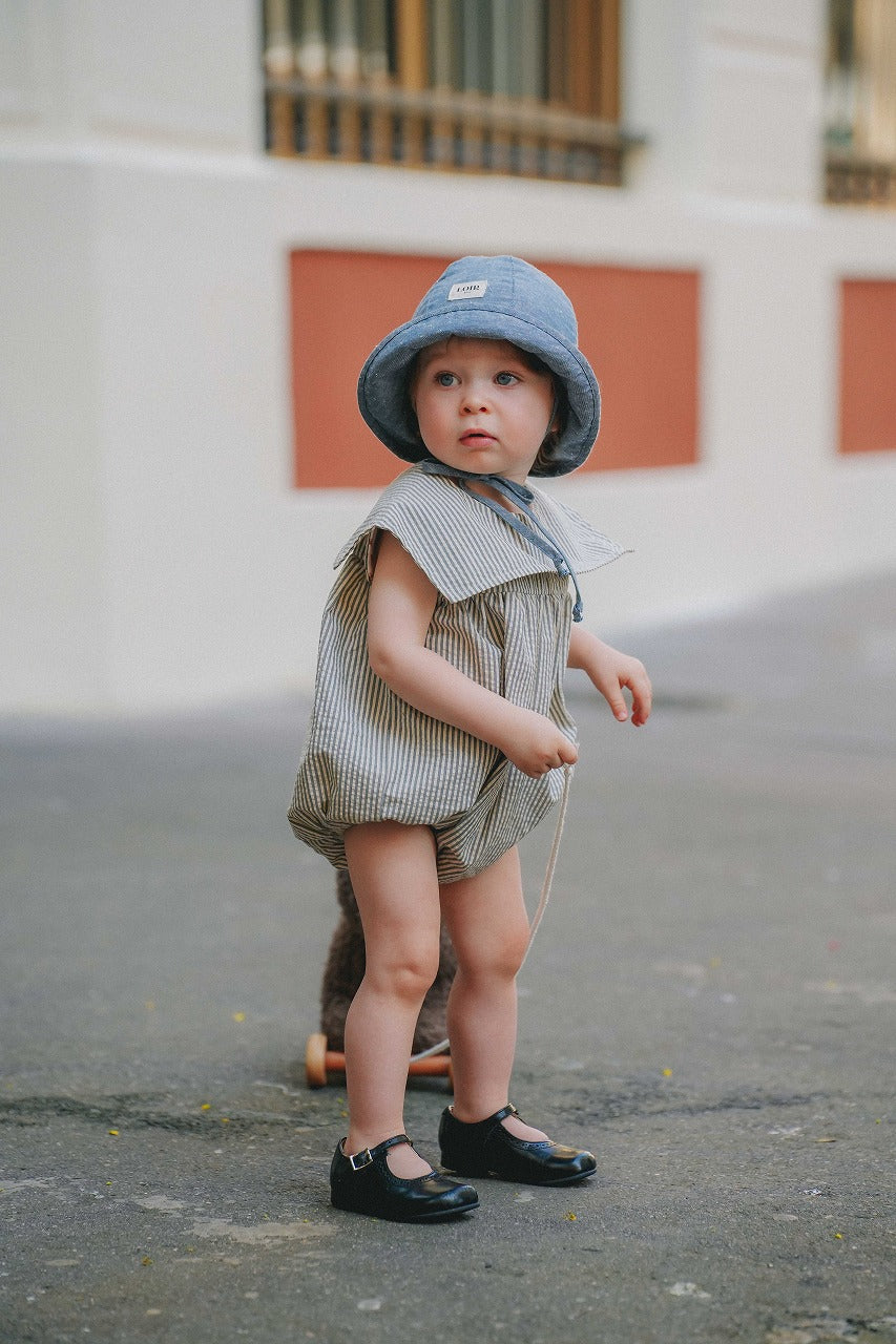 【LOIR Paris】Romper MELCHIOR Thin blue stripes ロンパース 6m,12m,18m,24m  | Coucoubebe/ククベベ