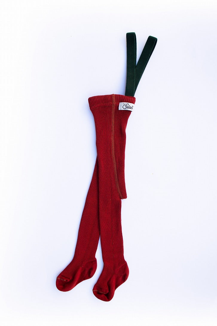 【SILLY Silas】Classic Footed Maple Leaf×Dark Forest Green タイツ 3-6m  | Coucoubebe/ククベベ