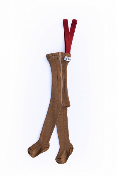 【SILLY Silas】Classic Footed Acorn Brown×Maple Leaf タイツ 3-6m（Sub Image-3） | Coucoubebe/ククベベ
