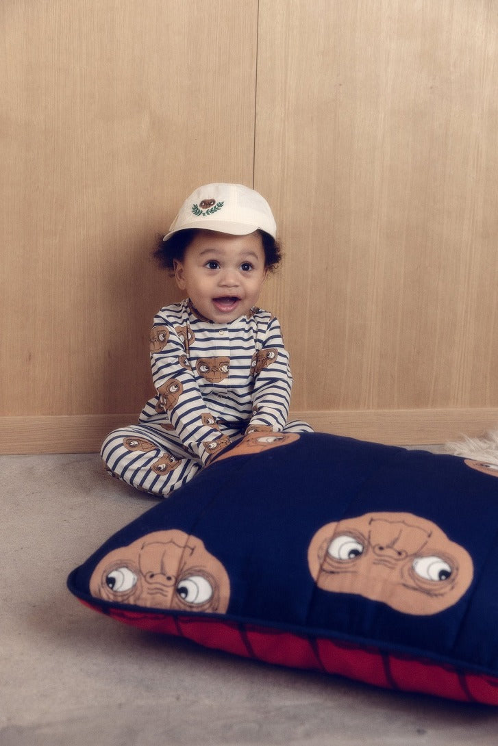 【mini rodini】E.T emb nylon pocket cap Offwhite 帽子 48/50,52/54  | Coucoubebe/ククベベ