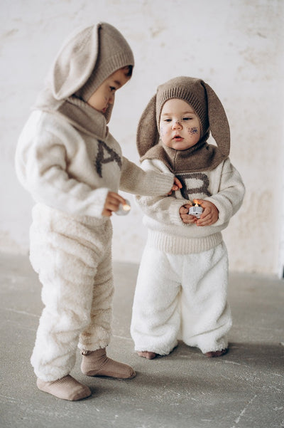 【Bambolina】Bunny Eeyore cashmere hat chestnut バニーイーヨーカシミアハット 6-12m,2-3y（Sub Image-3） | Coucoubebe/ククベベ