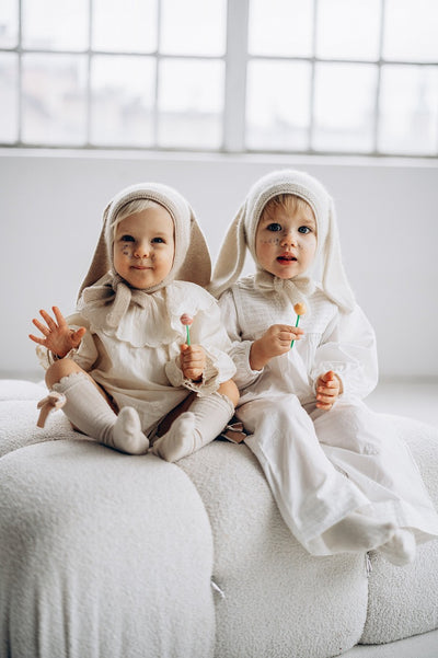 【Bambolina】Bunny Eeyore cashmere hat white almond バニーイーヨーカシミアハット 6-12m,2-3y（Sub Image-4） | Coucoubebe/ククベベ