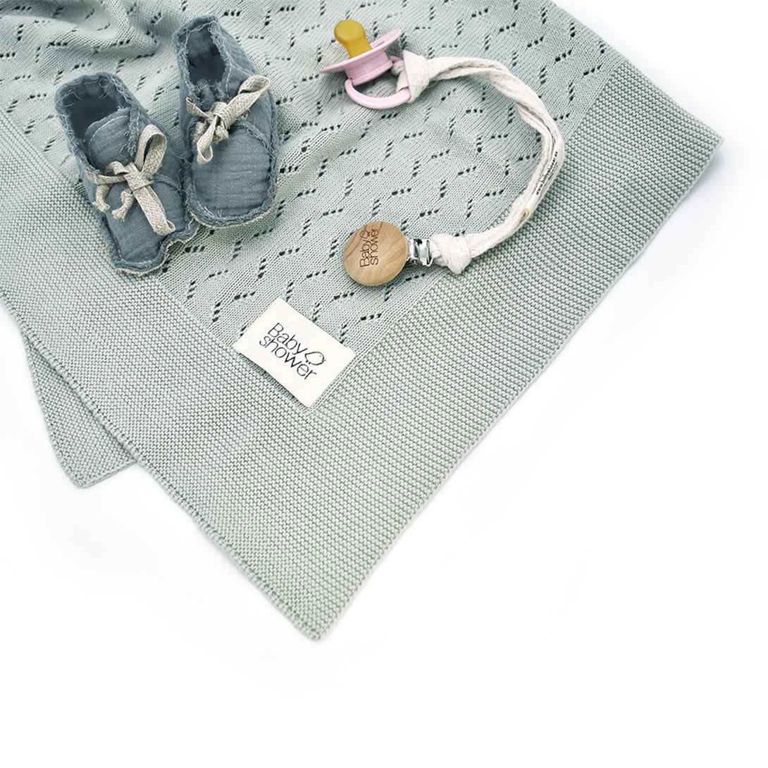 【Babyshower】TRICOT BLANKET GREY FOREST  /  ニットブランケット　グレー  | Coucoubebe/ククベベ