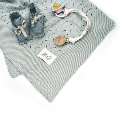 【Babyshower】TRICOT BLANKET GREY FOREST  /  ニットブランケット　グレー（Sub Image-2） | Coucoubebe/ククベベ