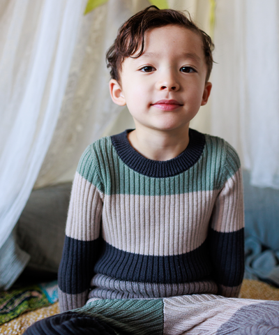 【MABLI】TRAPEZE SKINNY RIB ALPINE ニット 18ｍ,2y,4y（Sub Image-3） | Coucoubebe/ククベベ