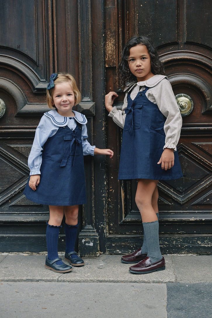 Maison Marelle】Shirt PASSY soft blue シャツ 12m,18m,24m,3y,4y,5y 