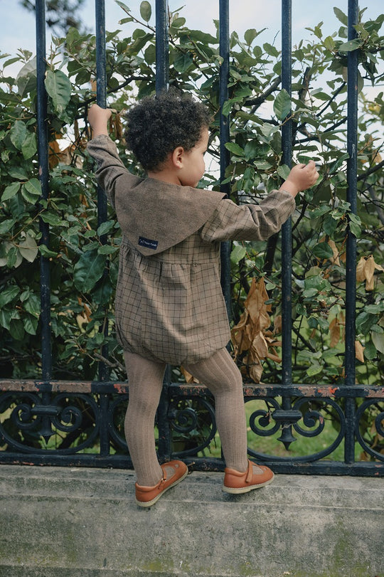 ロンパース・カバーオール Maison Marelle Romper NEUILLY- brown Maison Marelle】Romper NEUILLY brown ロンパース 12m,18m,24m