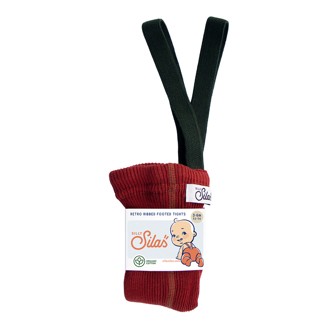 【SILLY Silas】Classic Footed Maple Leaf×Dark Forest Green タイツ 3-6m  | Coucoubebe/ククベベ