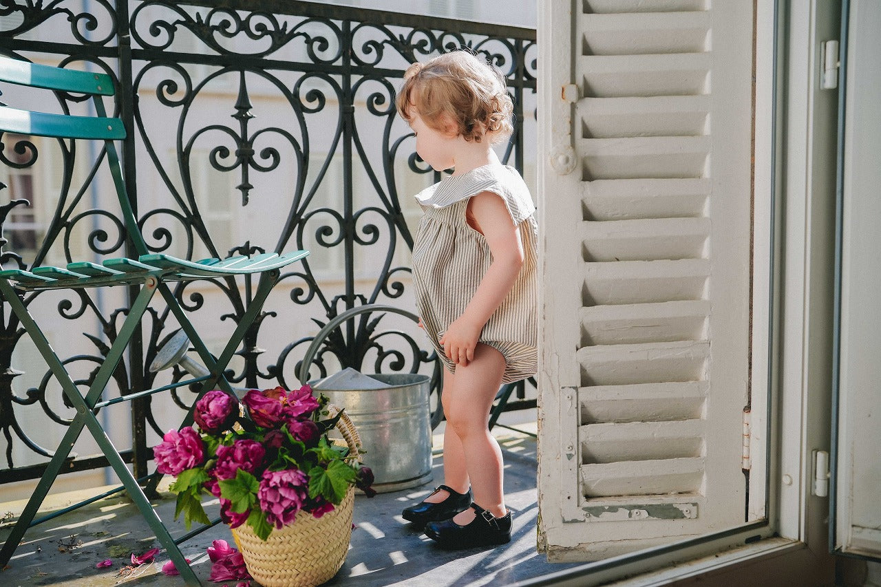 【LOIR Paris】Romper MELCHIOR Thin blue stripes ロンパース 6m,12m,18m,24m  | Coucoubebe/ククベベ