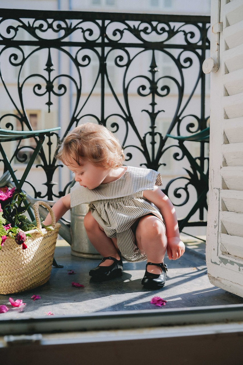 【LOIR Paris】Romper MELCHIOR Thin blue stripes ロンパース 6m,12m,18m,24m  | Coucoubebe/ククベベ