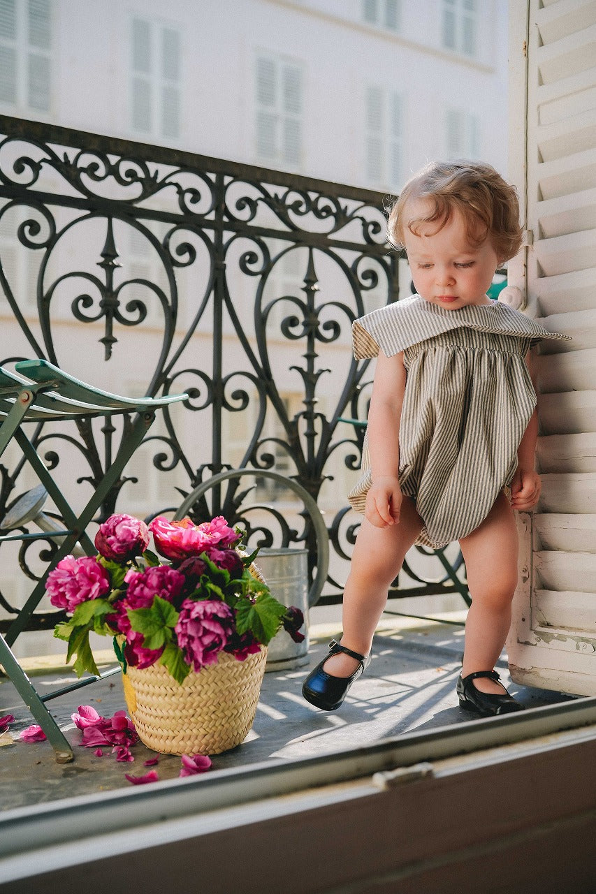 【LOIR Paris】Romper MELCHIOR Thin blue stripes ロンパース 6m,12m,18m,24m  | Coucoubebe/ククベベ