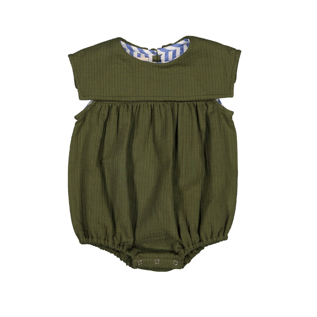 【LOIR Paris】Romper MELCHIOR Green cotton ロンパース 6m,12m,18m  | Coucoubebe/ククベベ