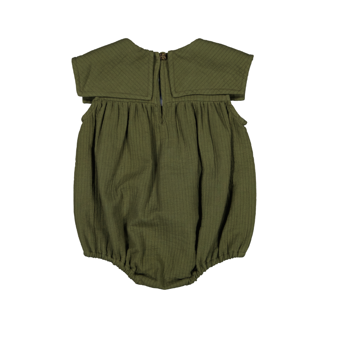 【LOIR Paris】Romper MELCHIOR Green cotton ロンパース 6m,12m,18m  | Coucoubebe/ククベベ