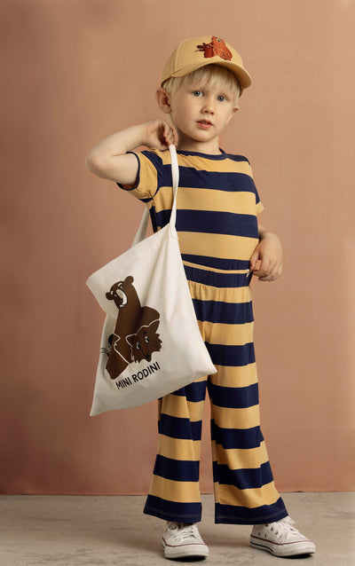 【mini rodini】Block stripe trousers Beige パンツ 80/86,92/98,104/110,116/122（Sub Image-4） | Coucoubebe/ククベベ