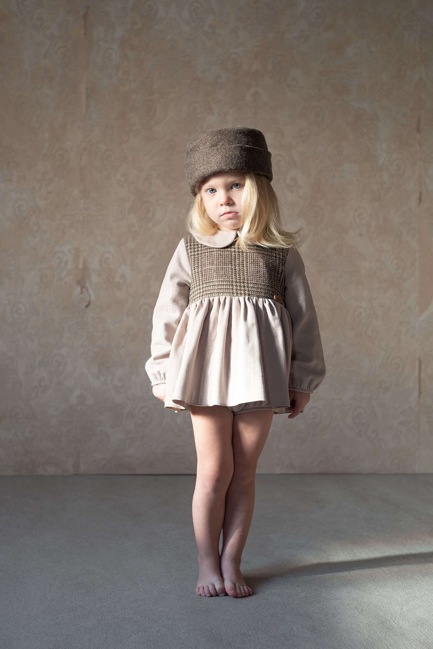 【Popelin】Sand romper suit with skirt and baby collar ロンパース 12/18m,18/24m,2/3y  | Coucoubebe/ククベベ