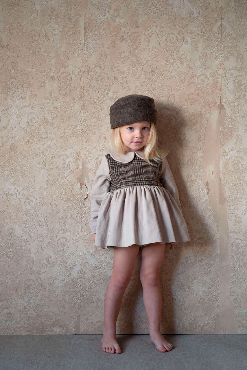 【Popelin】Sand romper suit with skirt and baby collar ロンパース 12/18m,18/24m,2/3y  | Coucoubebe/ククベベ