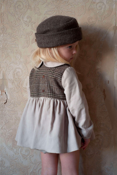 【Popelin】Sand romper suit with skirt and baby collar ロンパース 12/18m,18/24m,2/3y（Sub Image-6） | Coucoubebe/ククベベ