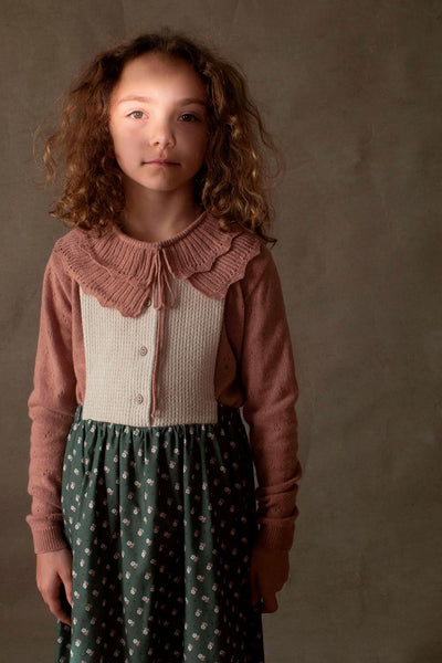 【Popelin】【40%OFF】Dusty pink knitted jersey with double frill collar 襟付きニット 12/18m,18/24m（Sub Image-2） | Coucoubebe/ククベベ