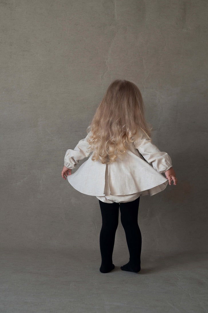 【Popelin】Sand romper suit with bow ロンパース 12/18m,18/24m,2-3y  | Coucoubebe/ククベベ