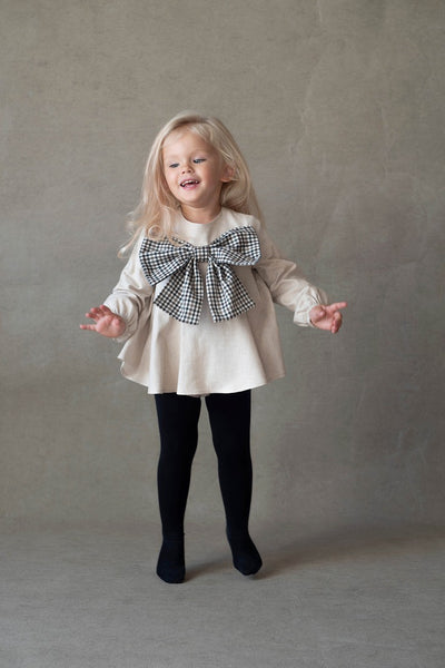 【Popelin】Sand romper suit with bow ロンパース 12/18m,18/24m,2-3y（Sub Image-4） | Coucoubebe/ククベベ