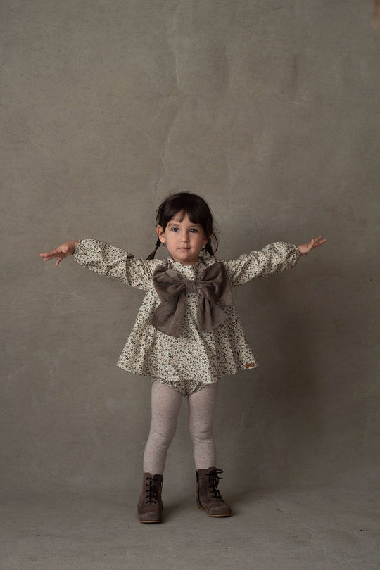 Popelin】Floral print romper suit with bow ロンパース 12/18m,18