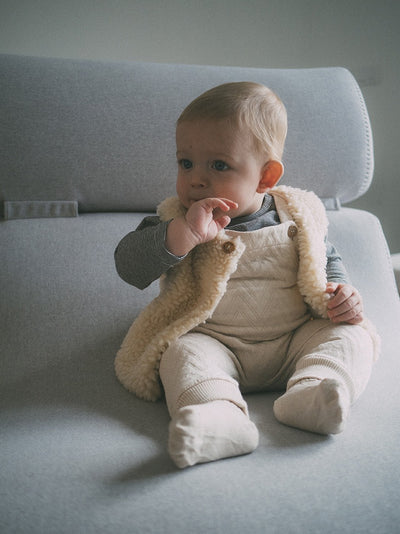 【my little cozmo】【40%OFF】Quilted zigzag baby overalls DarkGrey オーバーオール 9m,12m,18m（Sub Image-3） | Coucoubebe/ククベベ