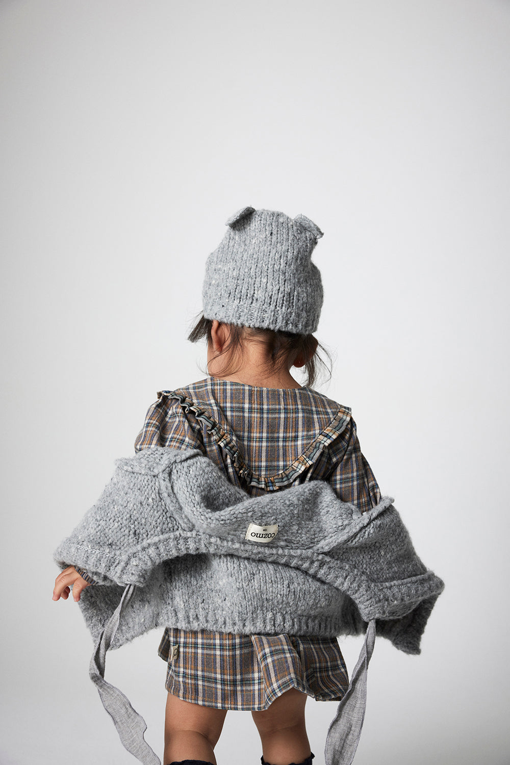 【COZMO】Recycled plaid baby dress Grey ワンピース 18m,24m,36m  | Coucoubebe/ククベベ