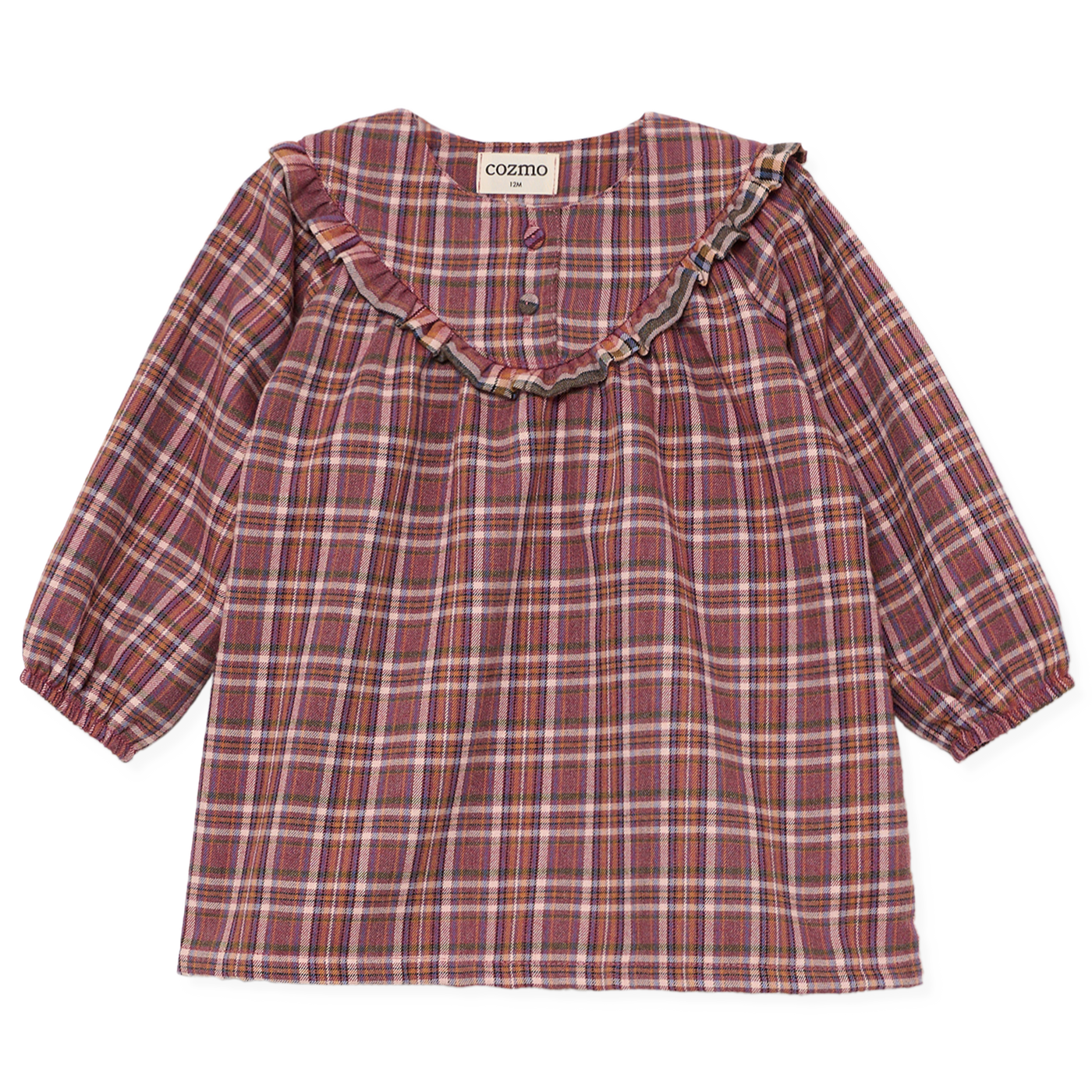 【COZMO】Recycled plaid baby dress Rose ワンピース 18m,24m,36m  | Coucoubebe/ククベベ