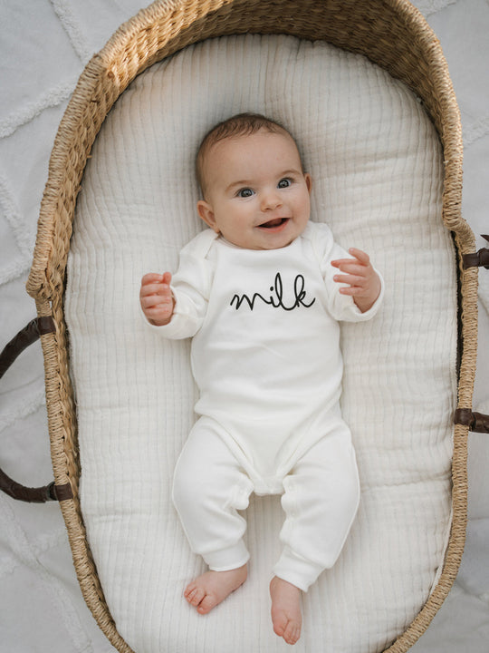 Natural Milk Playsuit ロンパース 0-3M,3-6M,6-12M