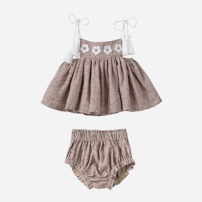 【son and daughter】Oilio Embroidery Sets セットアップ 6-12m,1-2y,3-4y（Sub Image-1） | Coucoubebe/ククベベ