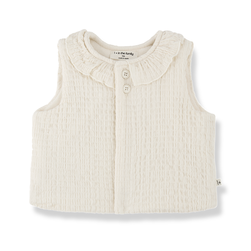 【1＋in the family】OLIVIA padded vest ecru ベスト 9m,12m,18m  | Coucoubebe/ククベベ
