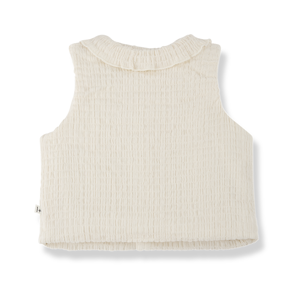 【1＋in the family】OLIVIA padded vest ecru ベスト 9m,12m,18m  | Coucoubebe/ククベベ