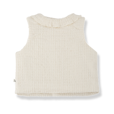 【1＋in the family】OLIVIA padded vest ecru ベスト 9m,12m,18m（Sub Image-2） | Coucoubebe/ククベベ