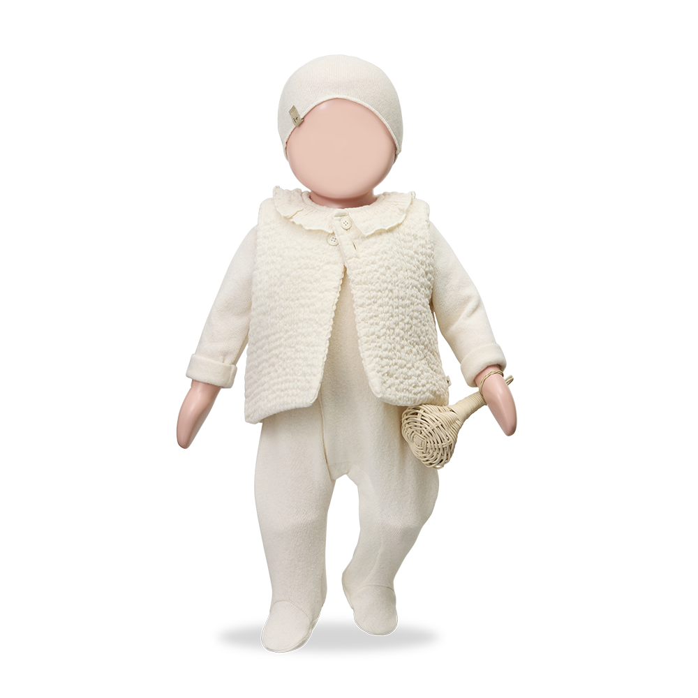 【1＋in the family】OLIVIA padded vest ecru ベスト 9m,12m,18m  | Coucoubebe/ククベベ