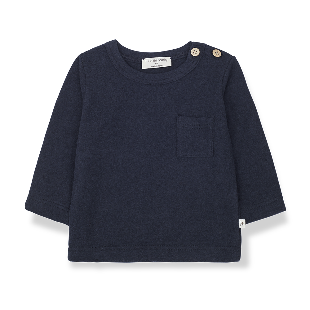 【1＋in the family】【40%OFF】ORIOL navy 胸ポケット長袖Tシャツ 12m,18m,24m,36m  | Coucoubebe/ククベベ
