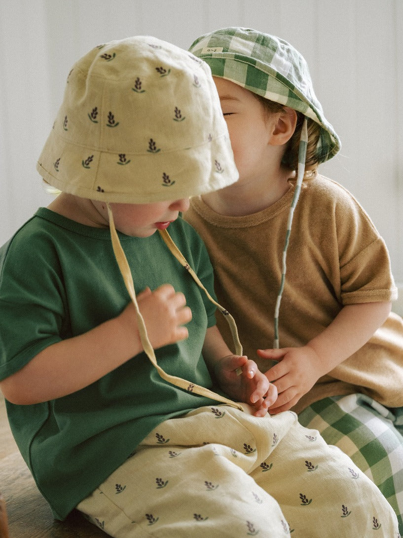 organic zoo】Dill Gingham Bucket Sun Hat サンハット 0-12M,1-2Y,2 