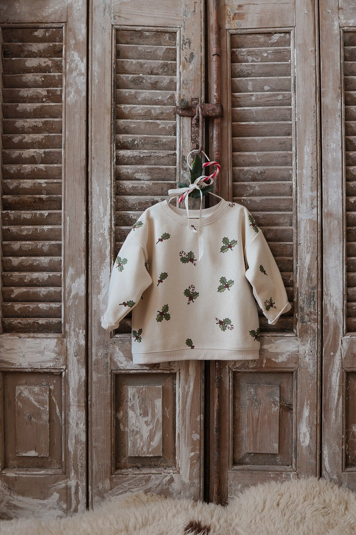 【organic zoo】Christmas Holly Sweatshirt スウェット 6-12M,1-2Y,2-3Y,3-4Y,4-5Y  | Coucoubebe/ククベベ