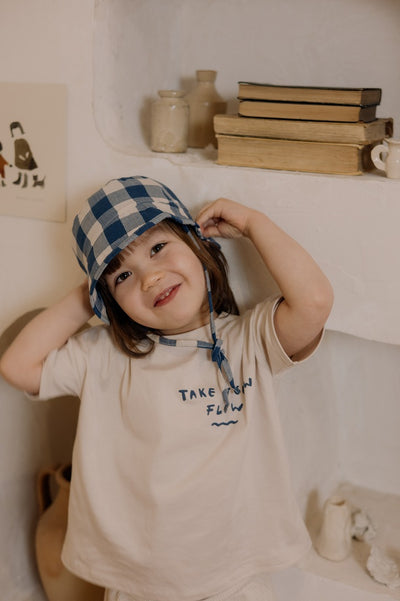 【organic zoo】Pottery Blue Gingham Bucket Sun Hat サンハット 0-12M,1-2Y,2-3Y,3-4Y（Sub Image-5） | Coucoubebe/ククベベ