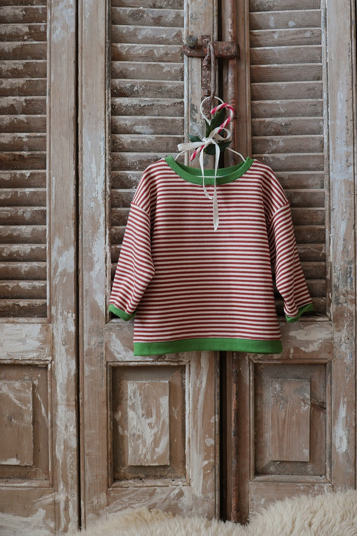 【organic zoo】Christmas Stripes Sweatshirt スウェット 6-12M,1-2Y,2-3Y,3-4Y  | Coucoubebe/ククベベ