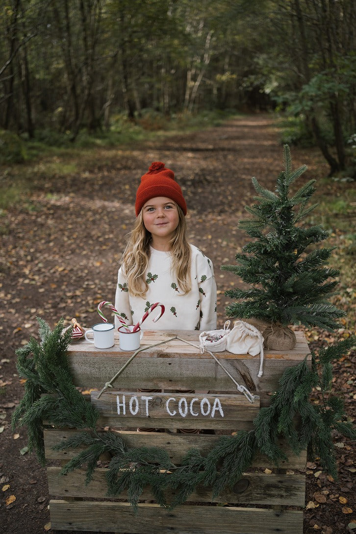 【organic zoo】Christmas Holly Sweatshirt スウェット 6-12M,1-2Y,2-3Y,3-4Y,4-5Y  | Coucoubebe/ククベベ