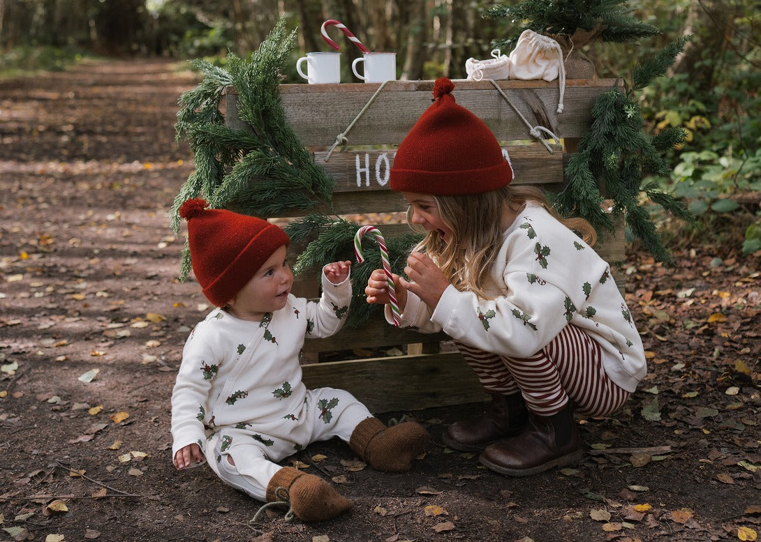 【organic zoo】Christmas Holly Suit ロンパース 0-3M,3-6M,6-12M  | Coucoubebe/ククベベ